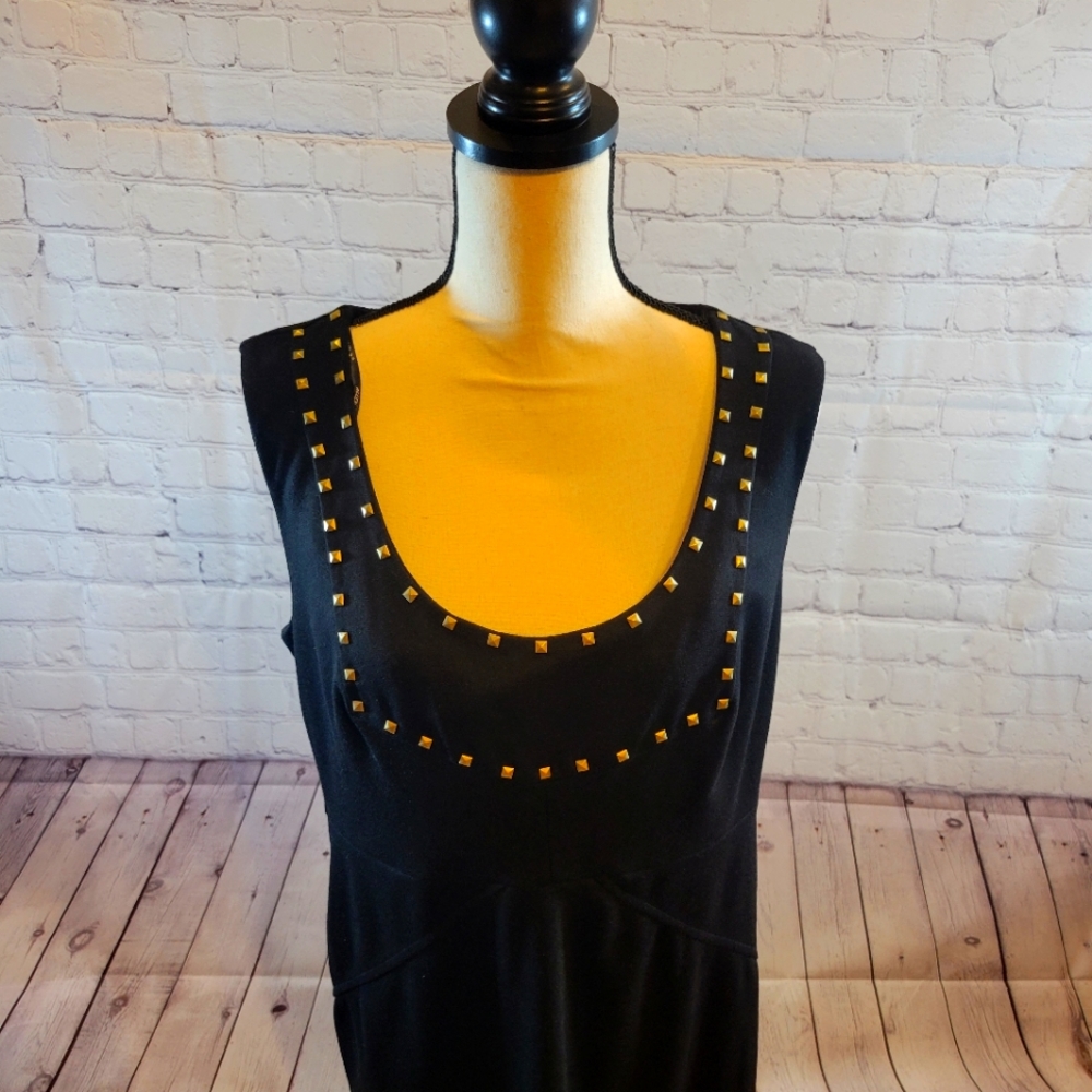 Allen B Dress w/ grommet embroidery at neck